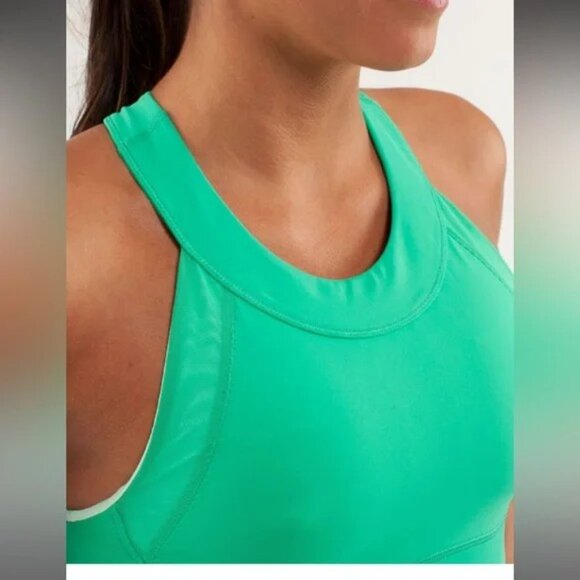 💚LULULEMON RUN‎ MAKE IT COUNT TANK-VERY GREEN/FRESH TEAL-SIZE 2💚 - Picture 2 of 10